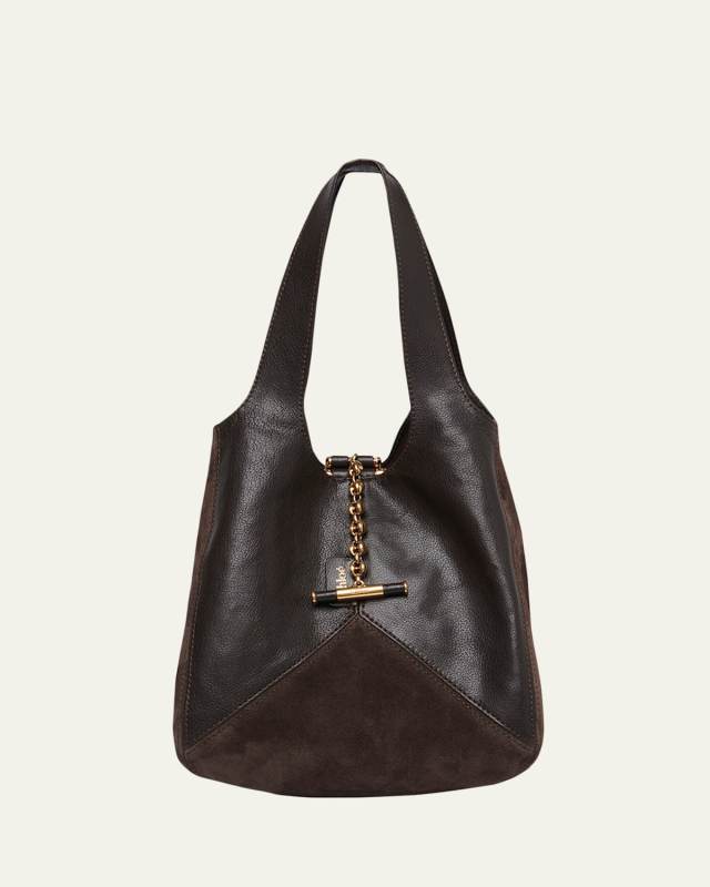 Balloon Patchwork Leather & Suede Tote Bag
